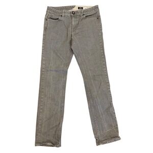 Volcom Vorta Slim Straight Mens Gray Jeans Size 30 Denim Skate Style‎ Streetwear